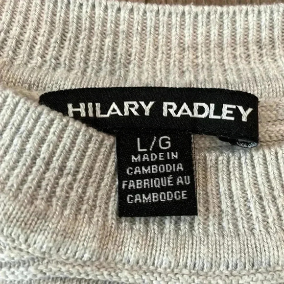 ❤️2/$30❤️[L]Hilary  Radley Women's Crew Neck LS Sweater Woven knitted - Picture 2 of 7